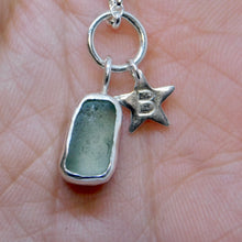 Load image into Gallery viewer, Made To Order Sea Glass And Sterling Silver Star Personalised Pendant