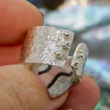 Load image into Gallery viewer, Reticulated Sea Foam Cuff Sterling Silver Ring