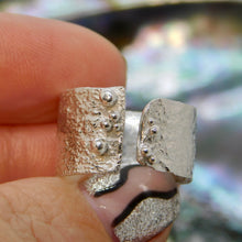 Load image into Gallery viewer, Reticulated Sea Foam Cuff Sterling Silver Ring