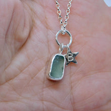 Load image into Gallery viewer, Made To Order Sea Glass And Sterling Silver Star Personalised Pendant