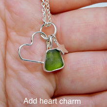 Load image into Gallery viewer, Made to Order Sea Glass And Sterling Silver Crescent Moon Personalised Pendant