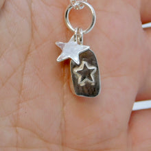 Load image into Gallery viewer, Made to Order Single Sterling Silver Bangle with Sea Glass and Silver Charm