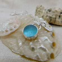 Load image into Gallery viewer, Made to Order Sea Glass And Sterling Silver Crescent Moon Personalised Pendant