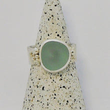 Load image into Gallery viewer, Made To Order Sea Glass Sea Foam Reticulated Sterling Silver Ring