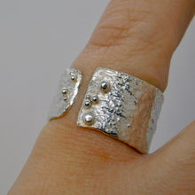Load image into Gallery viewer, Reticulated Sea Foam Cuff Sterling Silver Ring