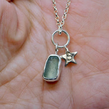Load image into Gallery viewer, Made To Order Sea Glass And Sterling Silver Star Personalised Pendant