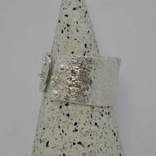 Load image into Gallery viewer, Reticulated Sea Foam Cuff Sterling Silver Ring
