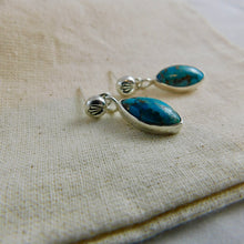 Load image into Gallery viewer, Turquoise Boho Sterling Silver Stud Dangles
