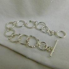 Load image into Gallery viewer, Sterling Silver Molten Hoop Link Bracelet
