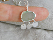 Load image into Gallery viewer, Aqua Sea Disc Dangle Sterling Silver Pendant
