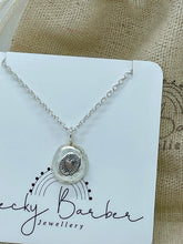 Load image into Gallery viewer, Heart Stamped Recycled Sterling Silver Pebble Pendant
