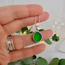 Load image into Gallery viewer, Bright Green Sea Glass Sterling Silver Pendant
