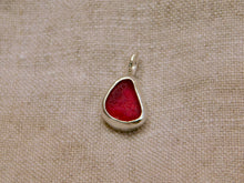 Load image into Gallery viewer, Red Sea Glass Sterling Silver Charm
