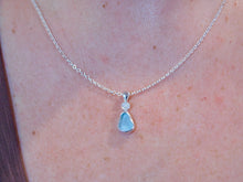 Load image into Gallery viewer, Aqua Sea Glass and Rainbow Moonstone Sterling Silver Pendant

