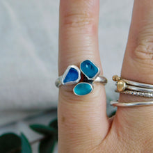 Load image into Gallery viewer, Triple Sea Glass Sterling Silver Cuff Ring
