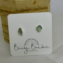 Load image into Gallery viewer, Sea Foam Sea Glass Sterling Silver Studs
