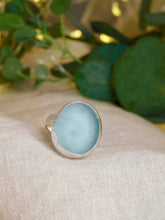 Load image into Gallery viewer, Cornflower Blue Sea Glass Sterling Silver Ring
