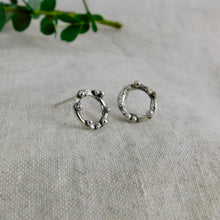 Load image into Gallery viewer, Large Sea Foam Circle Sterling Silver Studs
