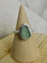 Load image into Gallery viewer, Aqua Sea Glass Sterling Silver Ring
