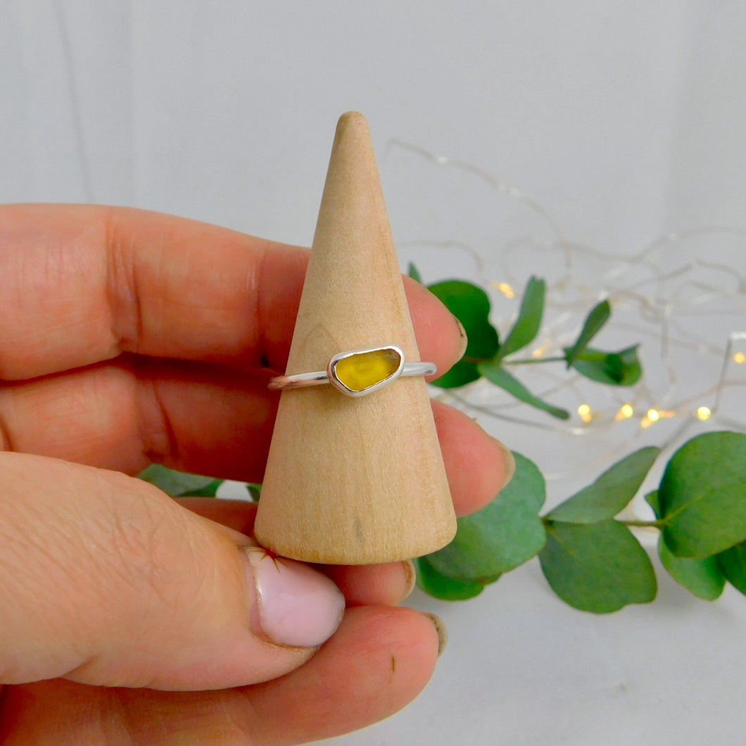 Made to Order Sea Glass Sterling Silver Stacking Ring