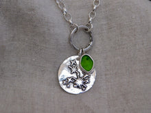 Load image into Gallery viewer, Olive Green Sea Glass Sterling Silver Charm
