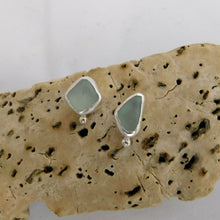 Load image into Gallery viewer, Sea Foam Sea Glass Sterling Silver Studs
