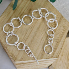 Load image into Gallery viewer, Sterling Silver Molten Hoop Link Bracelet
