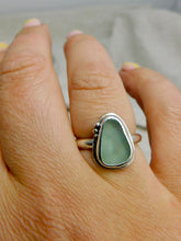 Load image into Gallery viewer, Aqua Sea Glass Sterling Silver Ring
