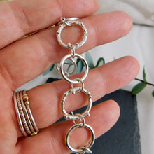 Load image into Gallery viewer, Sterling Silver Molten Hoop Link Bracelet
