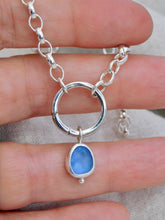 Load image into Gallery viewer, Cornflower Blue Sea Glass Sterling Silver Charm
