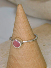 Load image into Gallery viewer, Ready To Wear Pink Sea Glass Sterling Silver Stacking Ring
