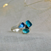 Load image into Gallery viewer, Triple Sea Glass Sterling Silver Cuff Ring
