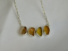 Load image into Gallery viewer, Warm Tones Sea Glass Sterling Silver Necklace
