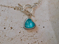 Azamonite Sterling Silver Toggle Necklace