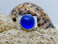 Made To Order Sea Glass Sea Foam Reticulated Sterling Silver Ring