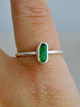 Load image into Gallery viewer, Ready To Wear Green Sea Glass Sterling Silver Stacking Ring
