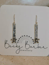 Load image into Gallery viewer, Flower Bar Sterling Silver Dangles
