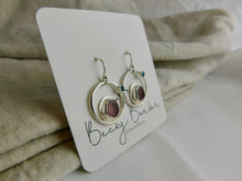 Load image into Gallery viewer, Mauve Sea Glass Sterling Silver Dangles
