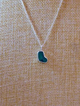 Load image into Gallery viewer, Teal Sea Glass Heart Sterling Silver Pendant
