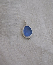 Load image into Gallery viewer, Cornflower Blue Sea Glass Sterling Silver Charm
