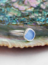 Load image into Gallery viewer, Ready To Wear Blue Sea Glass Sterling Silver Stacking Ring
