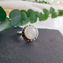 Load image into Gallery viewer, Rainbow Moonstone Oxidised Sterling Silver Ring
