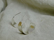 Load image into Gallery viewer, Hammered Sterling Silver Open Hoop Studs
