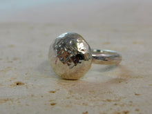 Load image into Gallery viewer, Large hammered pebbled stacking ring
