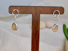 Load image into Gallery viewer, Rare Peach Sea Glass Sterling Silver Stud Dangles
