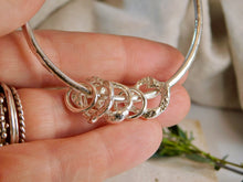 Load image into Gallery viewer, Chunky Molten Charm Sterling Silver Bangle
