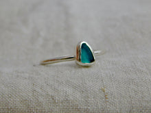Load image into Gallery viewer, Ready To Wear Teal Sea Glass Sterling Silver Stacking Ring
