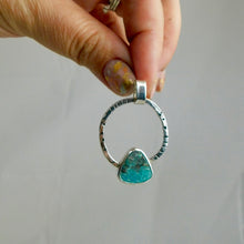 Load image into Gallery viewer, Iranian Turquoise Boho Sterling Silver Hoop Studs
