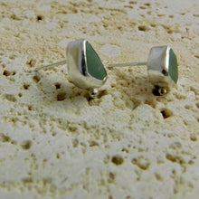 Load image into Gallery viewer, Sea Foam Sea Glass Sterling Silver Studs
