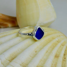 Load image into Gallery viewer, Cobalt Sea Glass Sterling Silver Ring
